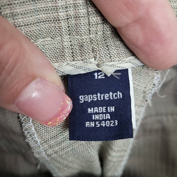 Gap Womens Tan Plaid Flat Front Slash Pocket Casual Bermuda Shorts Size 12 - Picture 4 of 10